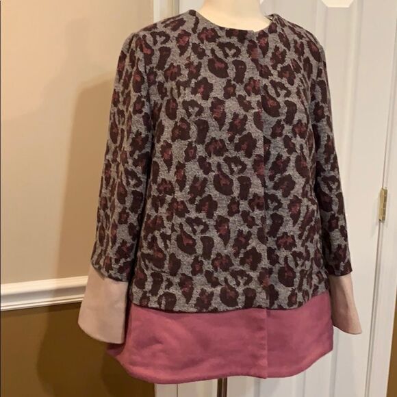 New LOGO by Lori Goldstein Animal Jacquard Coat 10 - Picture 3 of 8